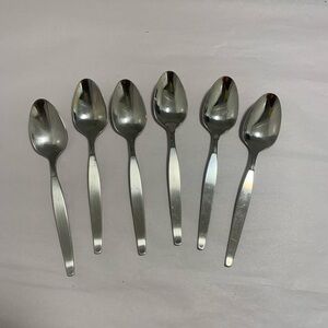 Oneida Community Stainless FROSTFIRE Teaspoons. Set of six. 6 1/8-inches.